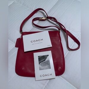 Coach Red Leather Crossbody Bag No.E23-9592